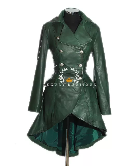 Coda corsetto Valentina Verde Donna Designer Militare Vera Pelle d'Agnello Pelle