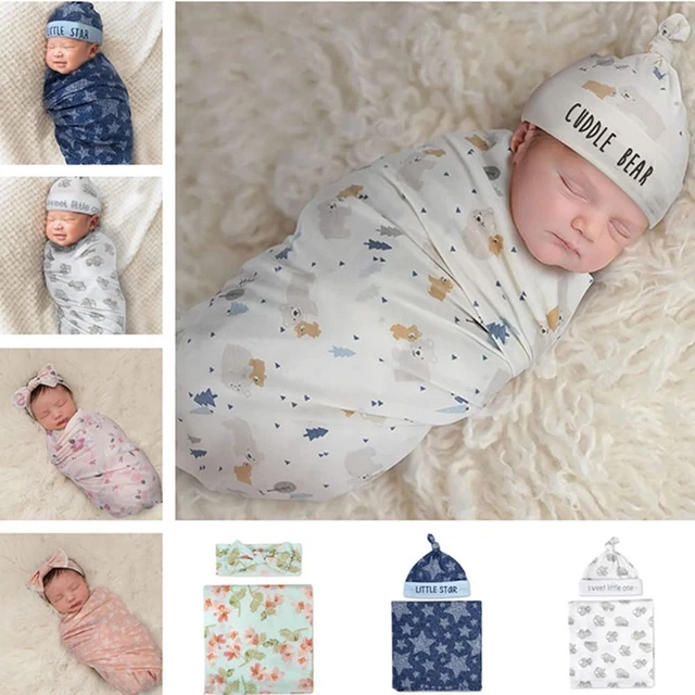 Cotton Newborn Swaddle Wrap Knitted Burping Cloth Receiving Blankets