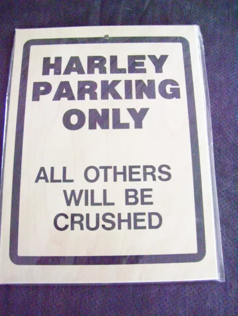 Harley Davidson Parking Only Violators Will Be Crushed Biker Sign