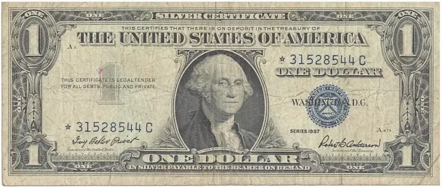 Series 1957~ $1.00~ One Dollar Silver Certificate***STAR NOTE*** w/ Errors