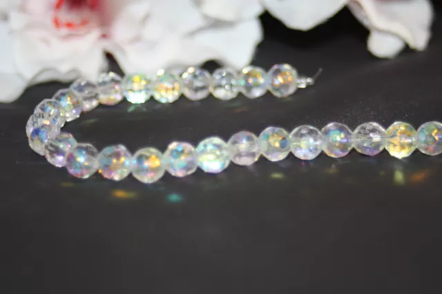 30pc AB Crystal 6MM Glass Beads Beading 725