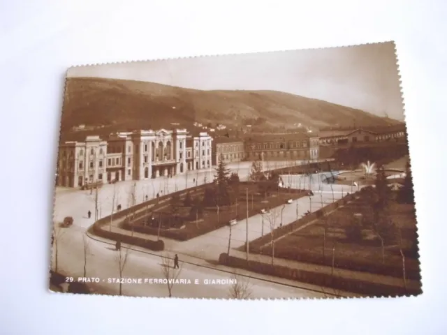 Prato - stazione ferroviaria e giardini - spedita f. g. 1950