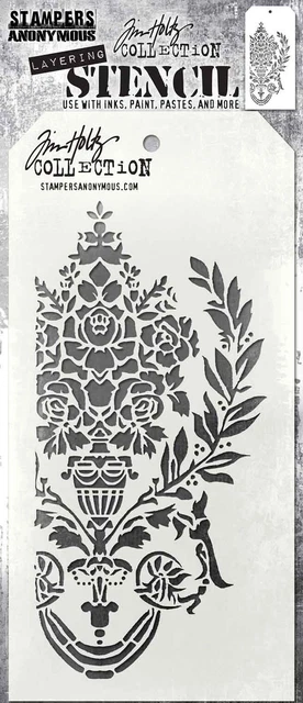 Plantilla en capas Tim Holtz 4.125""X8.5""-Crest THS161