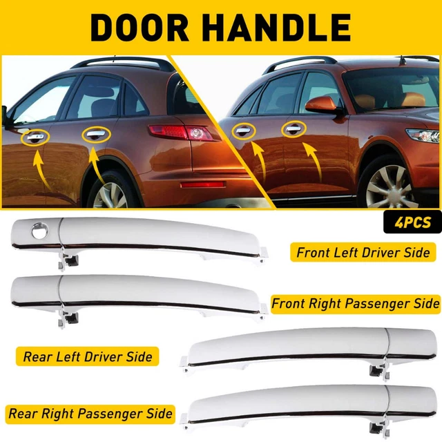4PC Rear Front Exterior Door Chrome Handles for INFINITI FX35 FX45 NISSAN MURANO