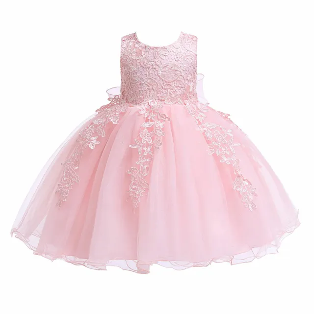 Princess Bridesmaid Party Dress Girls Flower Baby Wedding Prom Dress Lace Gown