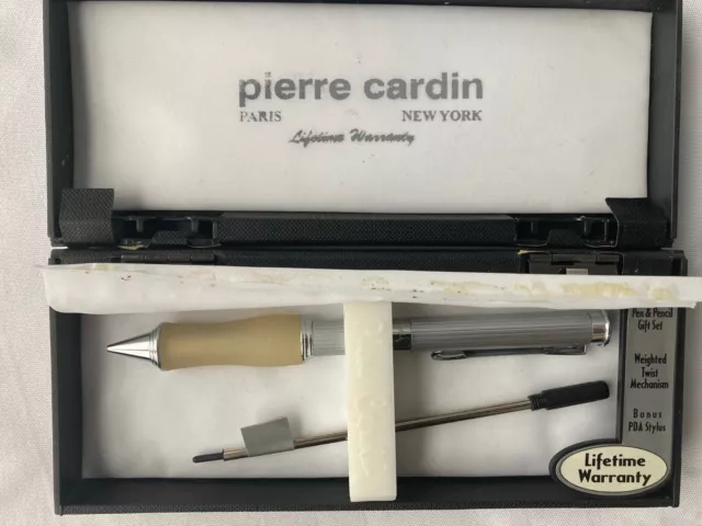 Pierre Cardin Deluxe Pen & Pencil Gift Box Set Silver New