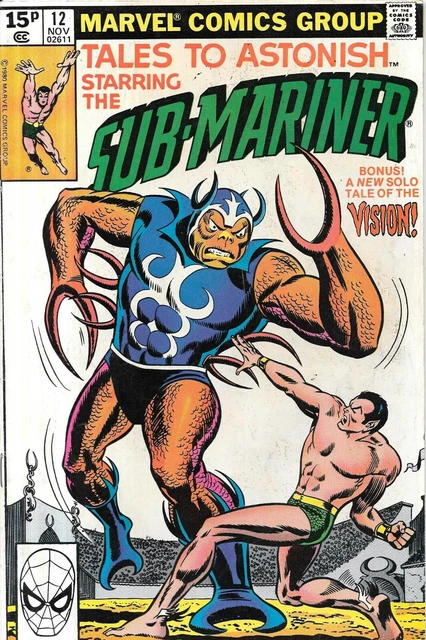 Marvel comic Tales To astonish No 12 Nov 1980 Sub Mariner