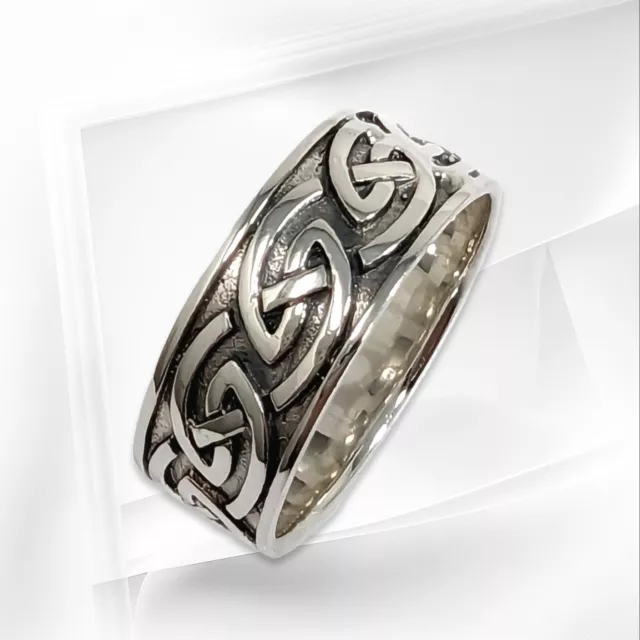 Sterling Silver Men's Ring *Celtic Knot Band Ring *Genuine 925 Sterling Silver