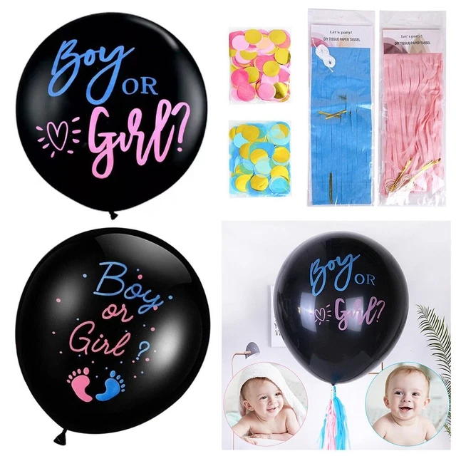 ACCESSORIES BABY SHOWER Paper Balloon BOY OR GIRL GENDER REVEAL Latex