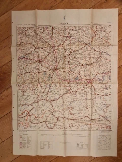 WW2 MUNICH BRITISH Military Map 2nd World War office Issue £15.00 ...