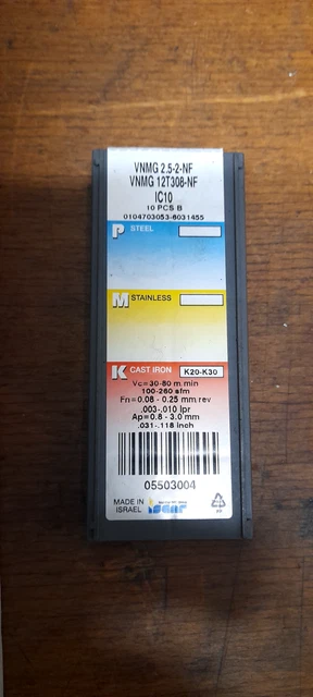 10 Iscar VNMG 12T308-NF IC907 – Hartmetall Drehschneiden NEU – Fürs Drehen