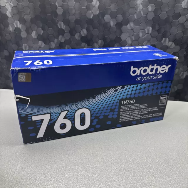 Genuine Brother Tn760 Black High Yield Toner Cartridge