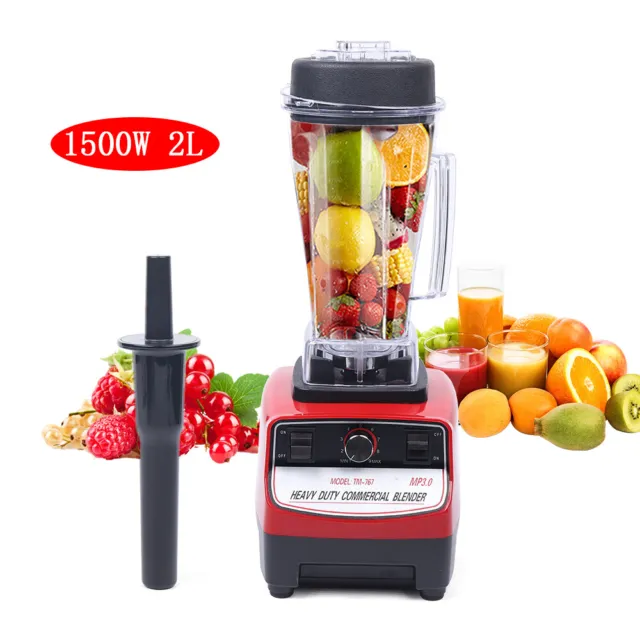 2L 1500W Heavy Duty Blender Juicer Commercial Fruit Milkshakes Smoothie Mixer