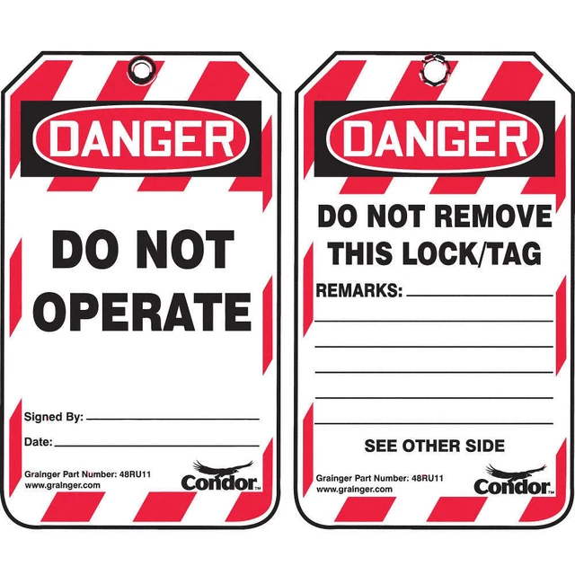 CONDOR 48RU11 Lockout Tag,Danger Do Not Operate,PK25
