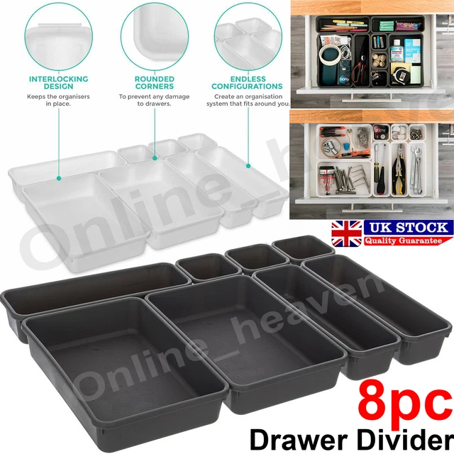 2/4 DRAWER DIVIDERS Partition Spring Loaded Expandable Kitchen Bedroom