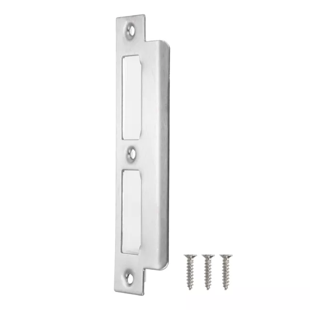 155mm x 35mm 201 Stainless Steel Door Latch Deadbolt Strike Plate, Silver