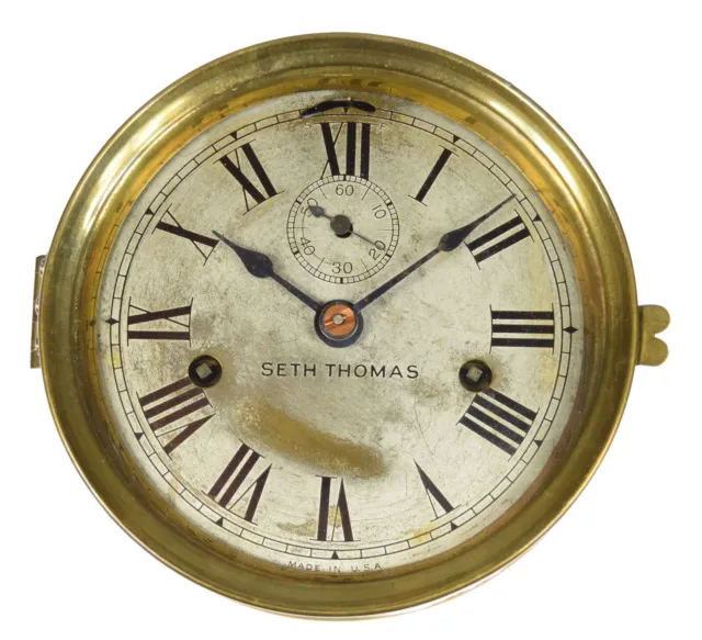 Vecchio orologio da coperta Seth Thomas orologio da bordo orologio meccanico nave ship clock