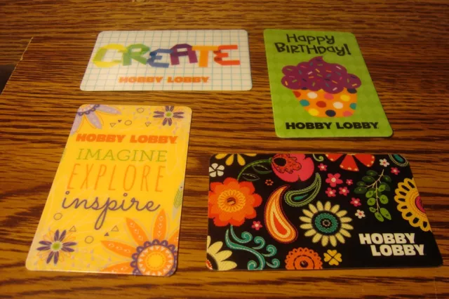 #4 (four) HOBBY LOBBY GIFT CARDs NO VALUE-Never Used or Activated Collectable  f