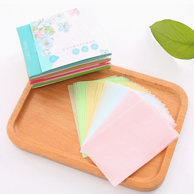 100 piezas de papel secante de aceite práctica y conveniente hoja de lino absorbente facial