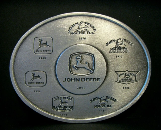 VINTAGE JOHN DEERE Belt Buckle Leaping Deer Logo Brass Tone  display picture 1