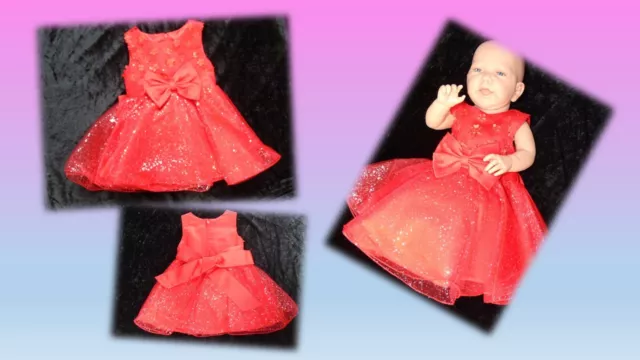 Kleid Baby Taufe Festkleid Hochzeit Sommerkleid 56 62 68 74 80 86 92 98 rot