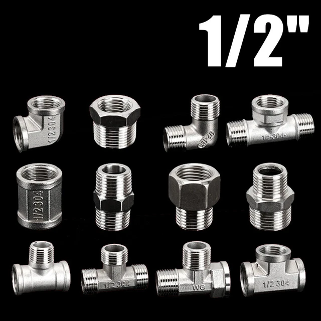 Thread Connectors R 1 2 1/2& BSP MALE Female Thread Connector Stainless Steel A2 Pipe Adaptors ...