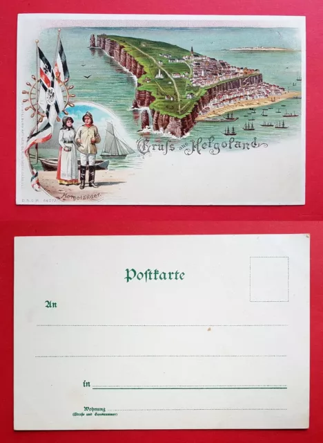 Litho AK HELGOLAND um 1900 Insel und Trachten Volkstracht    ( 20810