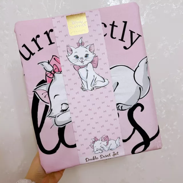 Disney Marie Cat  Pink Reversible Double Duvet set New