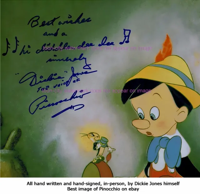 Signed Pinocchio Original voice ca 1940 Walt Disney Dickie Jones Hand Autograph 2