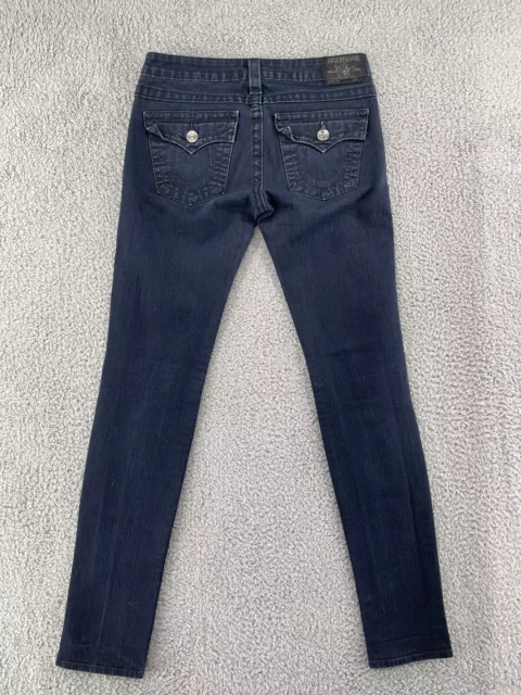 True Religion Jeans Womens Size 29 Skinny Flap Pocket Low Rise Julie Dark Wash