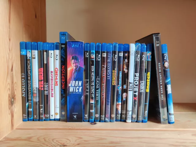 Lot de 25 Blu-ray (John Wick, The Thing, La Ligne Verte, Inception, Scarface ..)