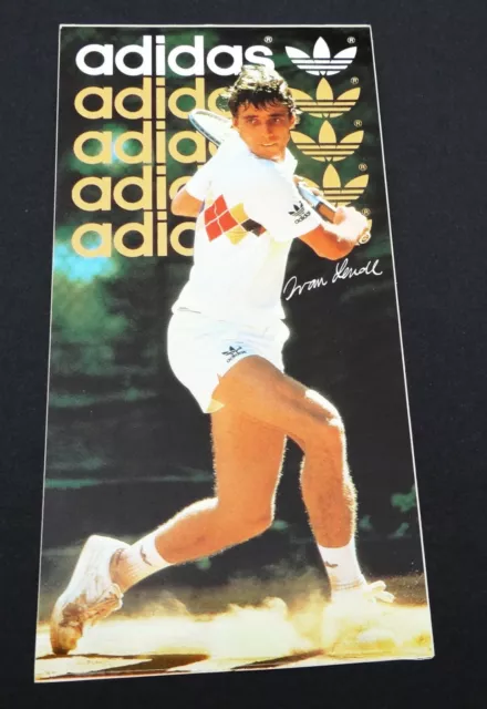 Werbe-Aufkleber Ivan Lendl Tennis adidas Sportswear Blume vintage 80er Jahre