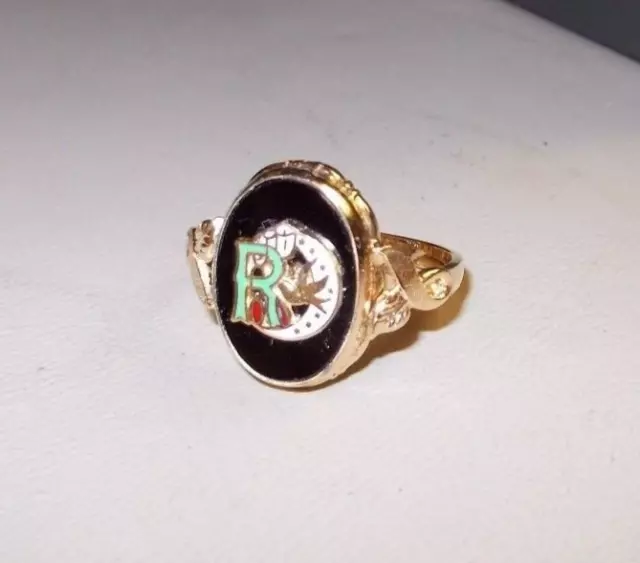 Black leaf Onyx Daughters of Rebekah ODD FELLOWS 10k GF RING 3,4,7,8,10,11,12 .5