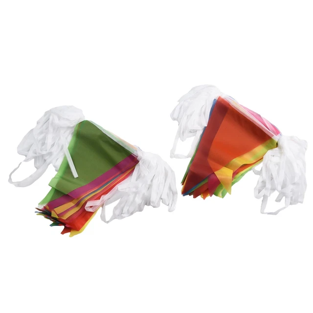 Bannière Multicolore 40 M Avec 80 Drapeaux - Décoration Extérieure Pour Fête, Jardin, Mariage - Polyester Résistant