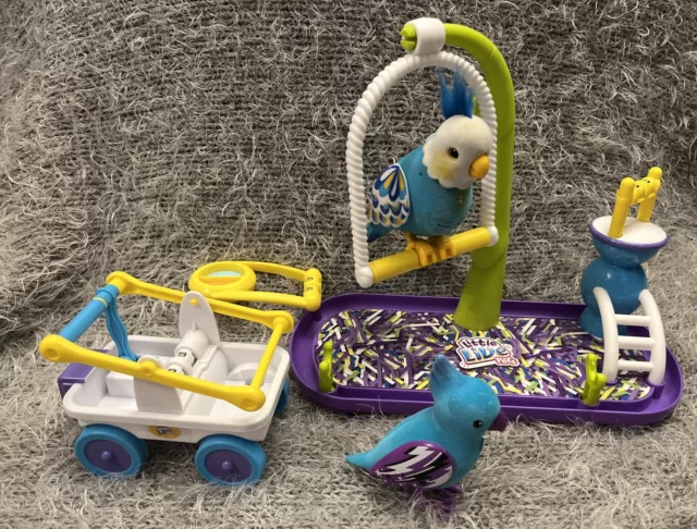 Little Live Pets Interactive Cleverkeet Bird Playground Cart Talking Parrot