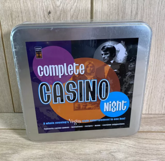 NEW Lagoon Games Complete Casino Night in Tin Roulette Playing Cards Chips