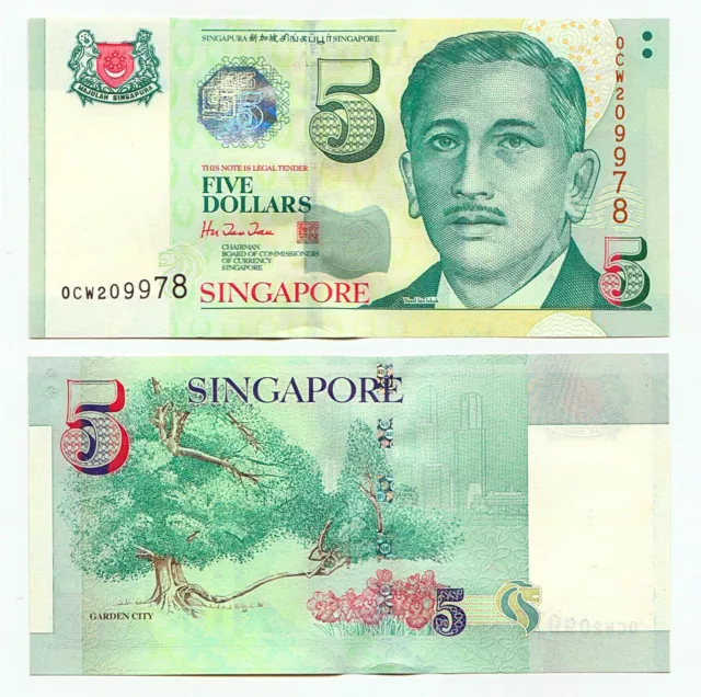 Singapore $5 Dollars 1999 Portrait Series Paper - Gem UNC