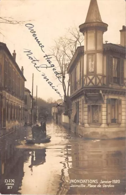 CPA 94 JOINVILLE PHOTO CARD JANUARY 1920 FLOODS PLACE DE VERDUN (read v
