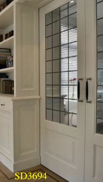 1 pair of pre-hung in a frame  30" x 80" leaded glass doors SD369
