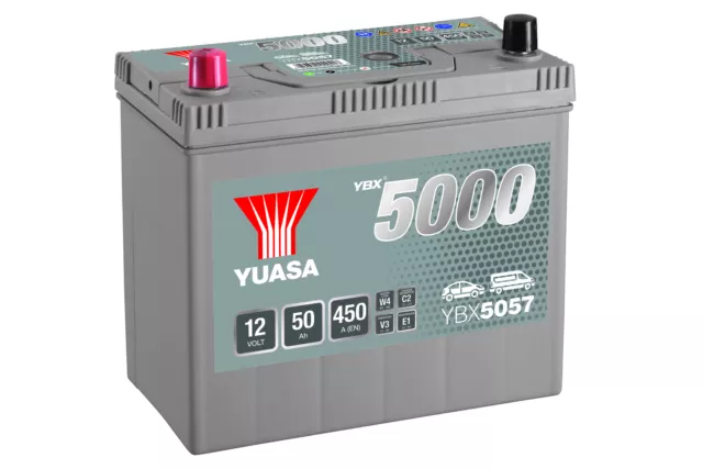 Yuasa YBX5057 - 5057 Silver High Performance SMF Car Battery - 5 Year Warranty