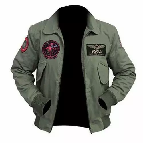 Top Gun Tom Cruise Maverick Cotton Jacket Army Bomber Flight Jet Pilot Jacket