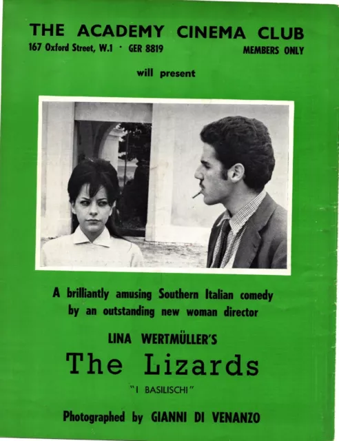 Framed Movie Advert 11X8" Lina Wertmuller' : The Lizard