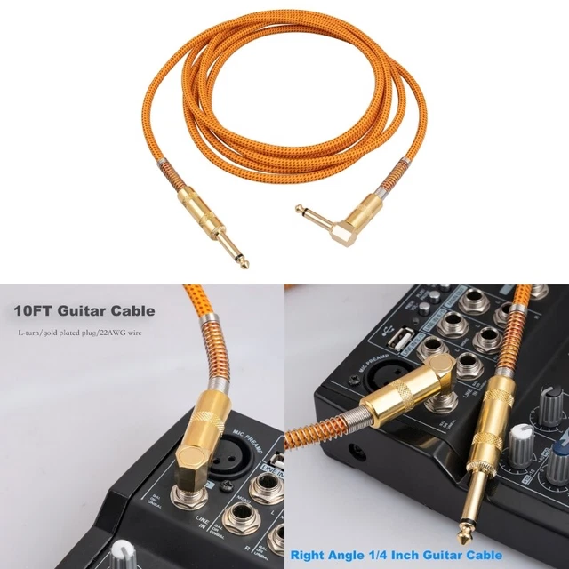 Professional 6.35mm 1/4 TS to 1/4 6.35mm TS Cable Male to Male Connector 2