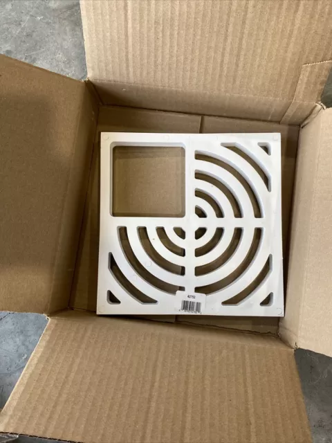 Oatey 42752 3/4" Dia., 9" x 9", Pvc, Floor Sink Three-Quarter Top Grate, White
