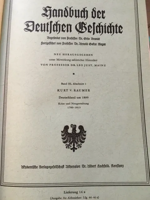 Handbuch der Deutschen Geschichte Band III: Deutschland um 1800