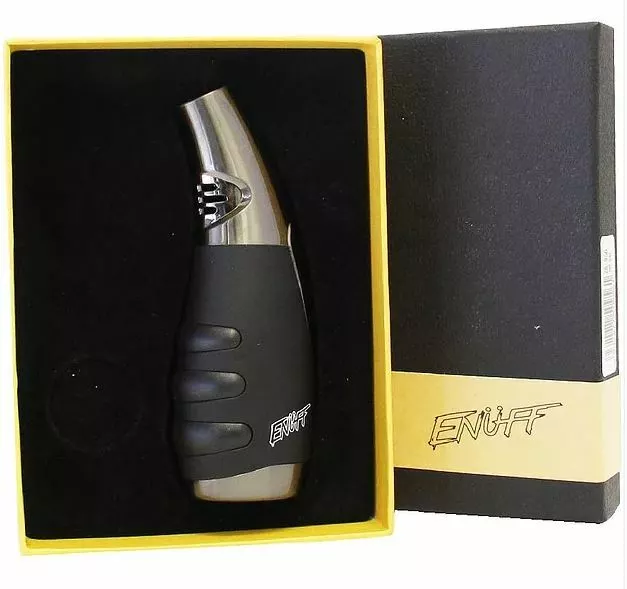 Enuff Premium Single Jet Flame Blow Torch Lighter Metallic Adjustable In Box