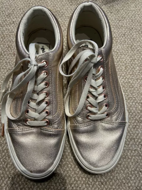 METALLIC ROSE GOLD Copper Leather Vans Old Skool Size UK 7 15.00 PicClick UK