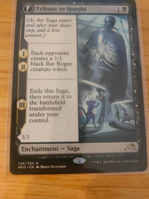 Magic: The Gathering Tribute To Horobi // Echo Of Death's Wail (124) - Kamigawa: Neon Dynasty Rare Saga Creature - View #6