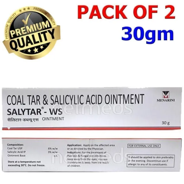 (Paquet de 2) Pommade au goudron de houille et à l'acide salicylique (30 g...