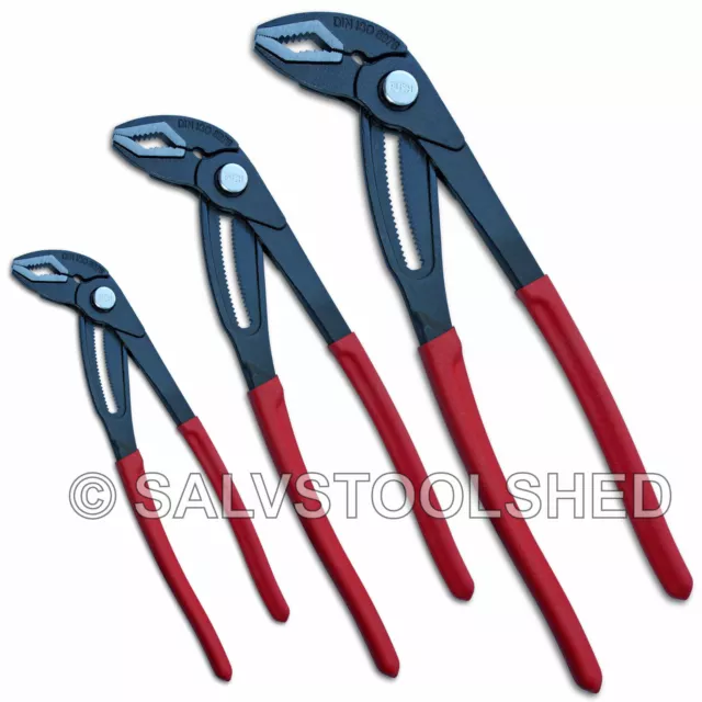 Multi Grips Water Pump Pliers Rapid Wrench Tongue and Groove 3pc Multigrips